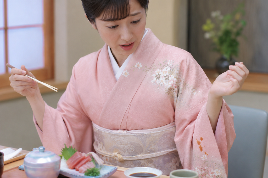 食事をしている女性